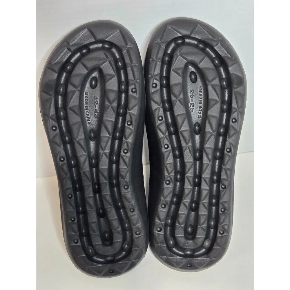Smile Surper Graphic Foam Clog Sandals Slides | Men's Size 9-10 | Matte Black